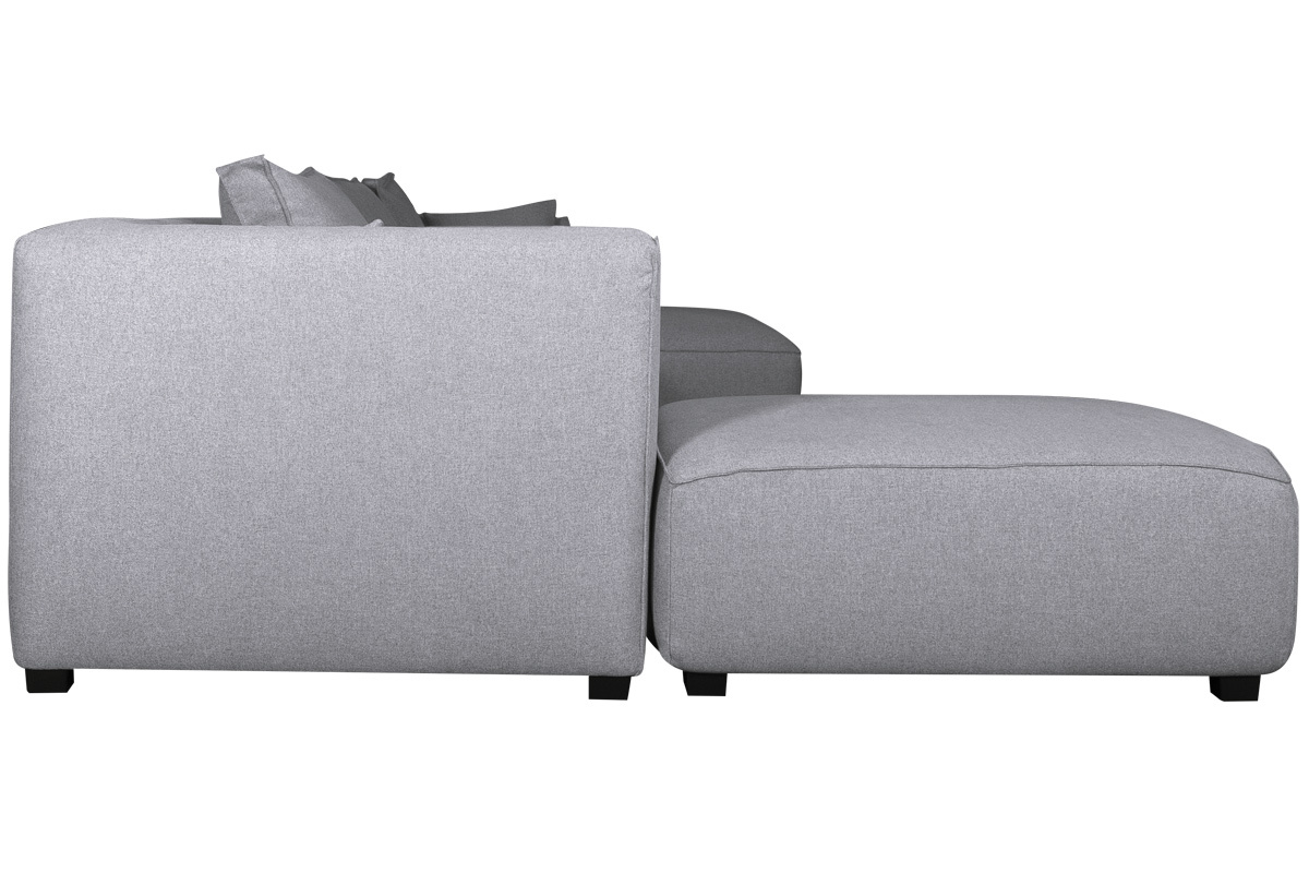 Canap d'angle modulable grand format 4 lments en tissu gris clair PLURIEL