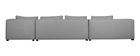 Canapé d'angle modulable grand format 4 éléments gris clair PLURIEL