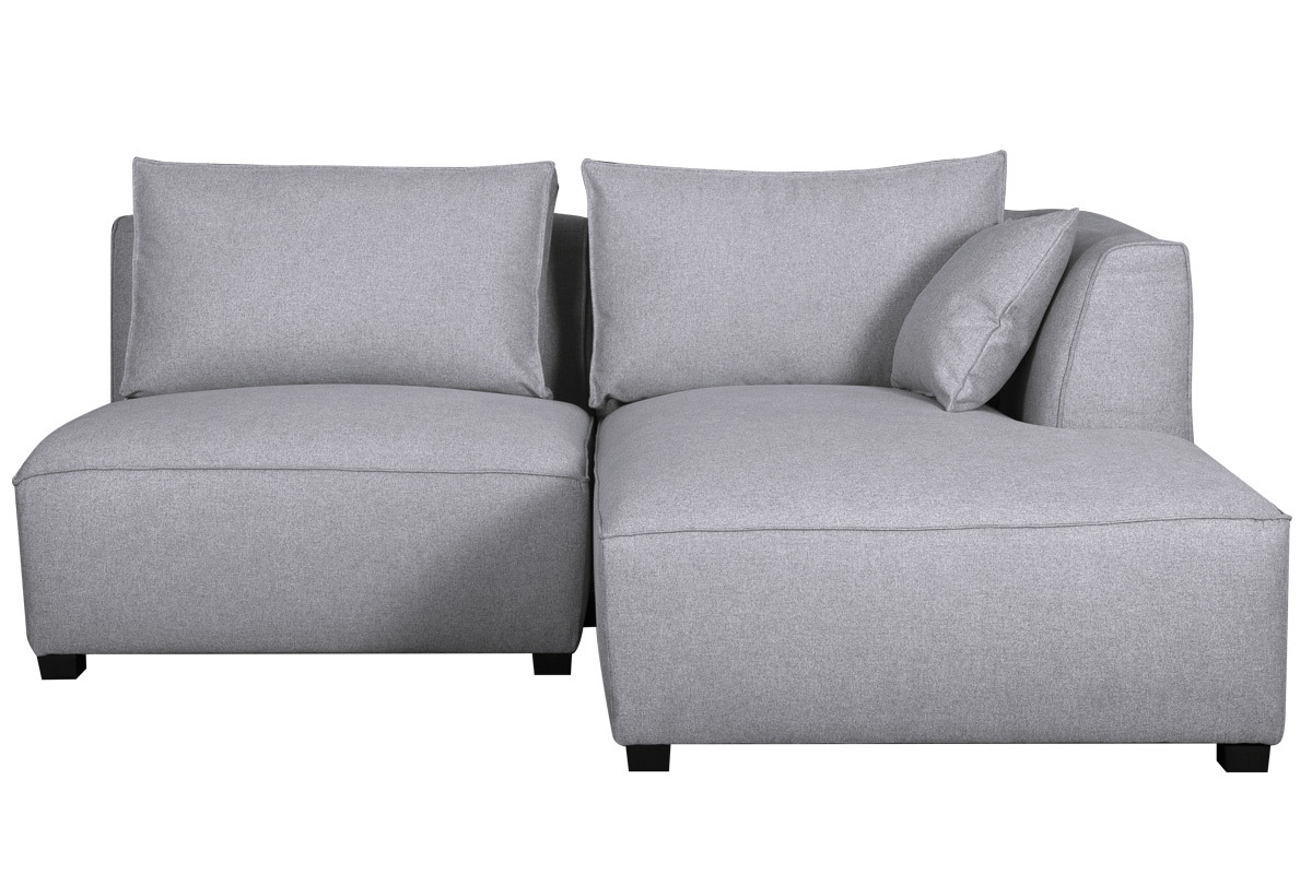 Canap d'angle modulable gris clair 2 lments en tissu gris clair PLURIEL