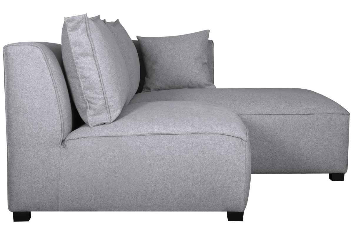 Canap d'angle modulable gris clair 2 lments en tissu gris clair PLURIEL