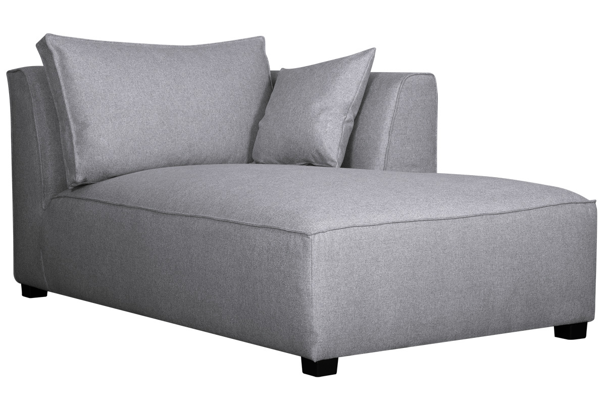 Canap d'angle modulable gris clair 2 lments en tissu gris clair PLURIEL