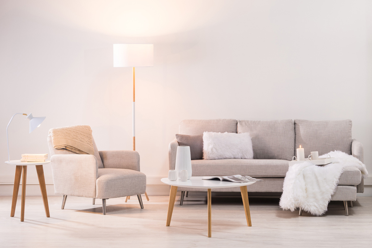 Canap� d'angle r�versible design 3 places gris bleut� BART