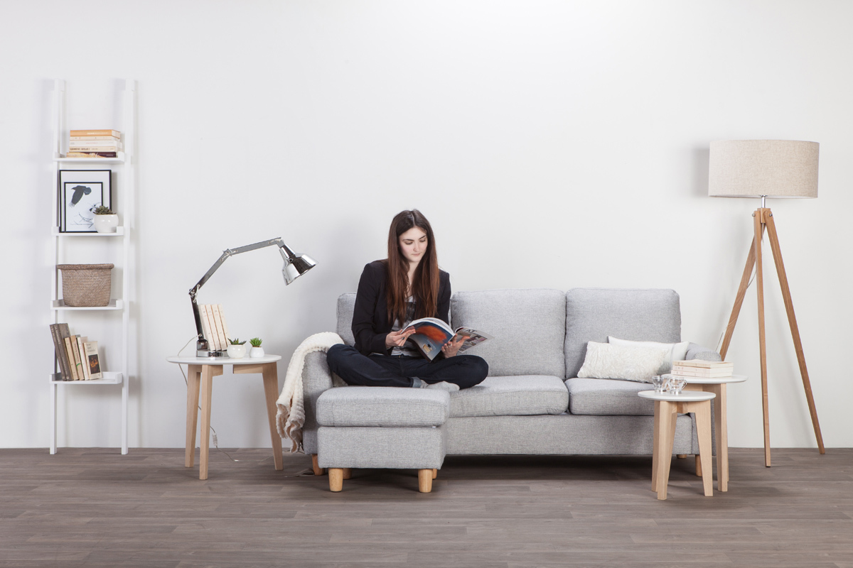 Canap d'angle rversible design gris ALAMO