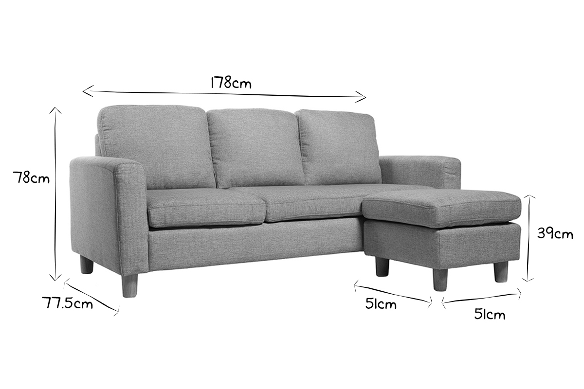 Canap d'angle rversible design gris ALAMO