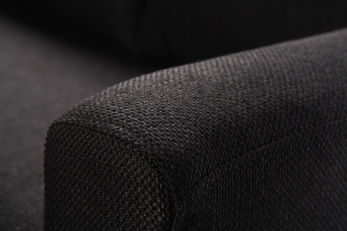 Canap d'angle rversible design noir pieds bois ALAMO