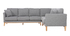 Canapé d'angle scandinave 5-6 places en tissu gris clair déhoussable OSLO