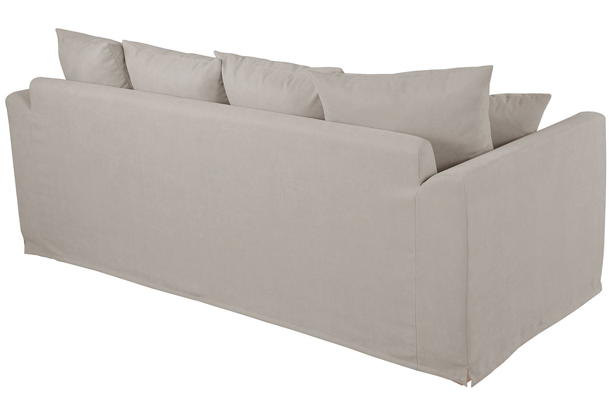 Canap� d�houssable 3 places en tissu coloris lin FEVER
