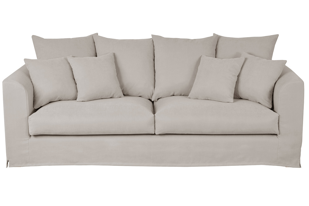 Canap� d�houssable 3 places en tissu coloris lin FEVER