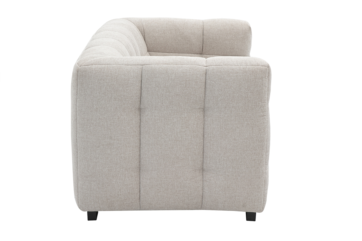 Canap design 2 places en tissu effet velours textur beige CORTO