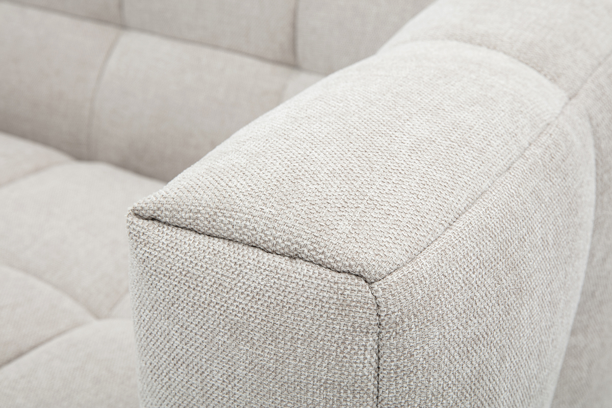 Canap design 2 places en tissu effet velours textur beige CORTO