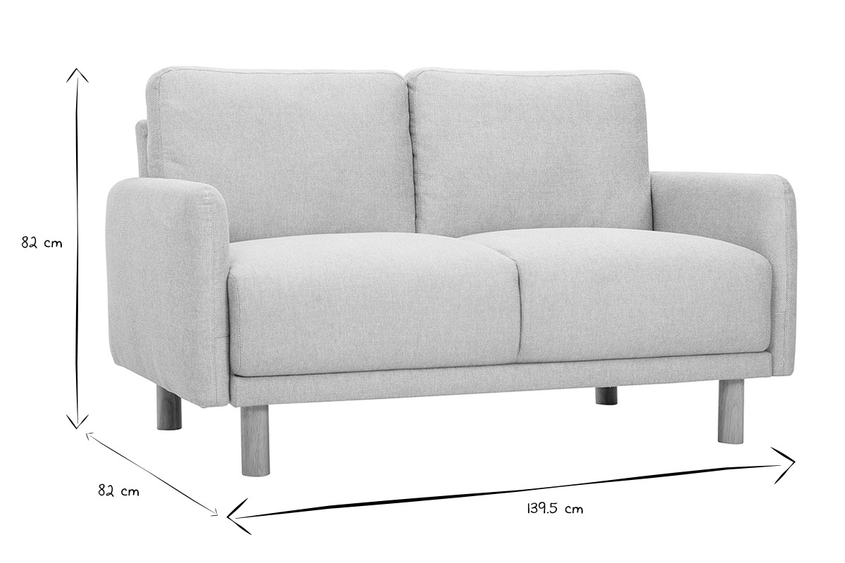 Canap� 2 places dimensions L139.5 x P82 x H82 cm en noir et blanc.