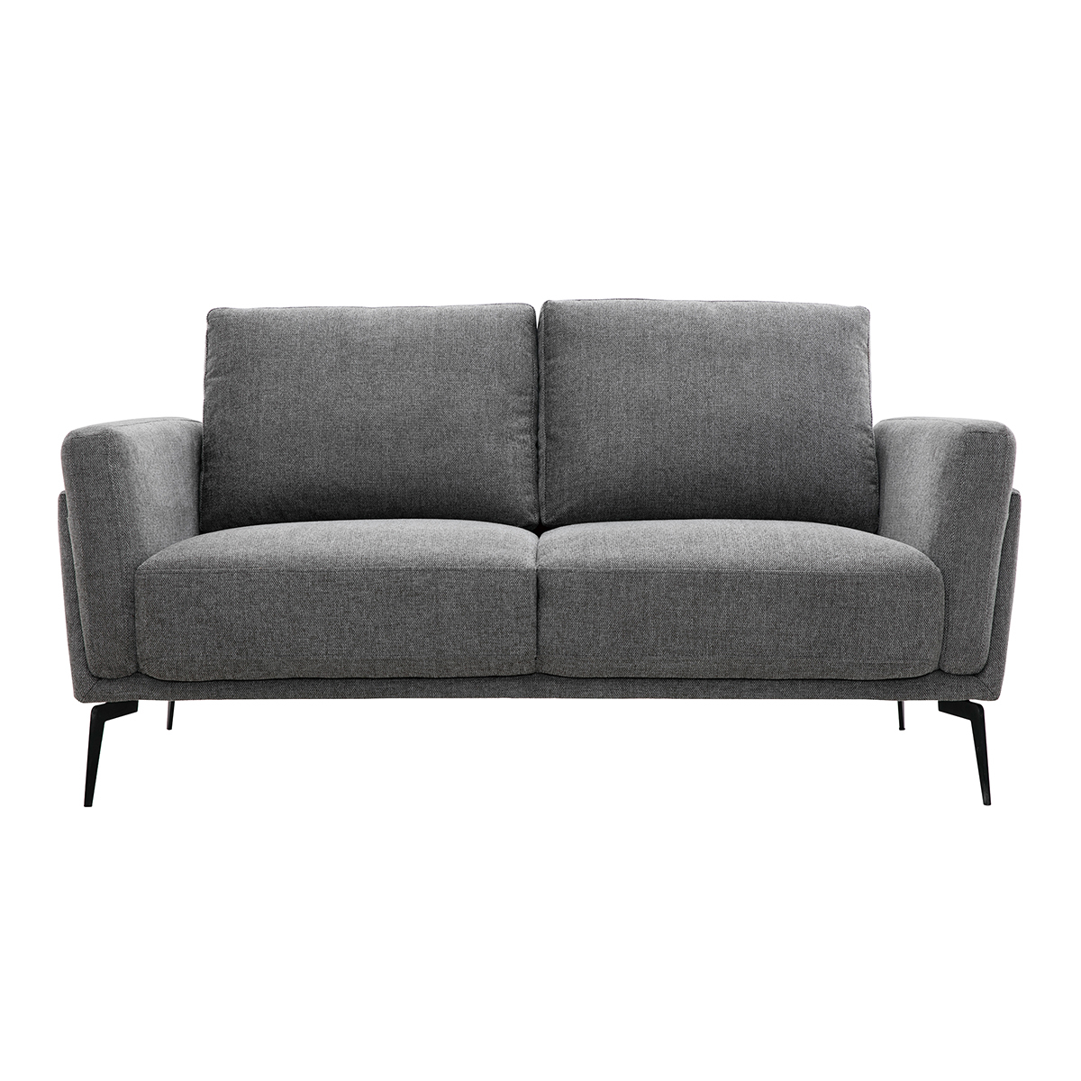 Canapé design 2 places en tissu effet velours texturé gris MOSCO vue1