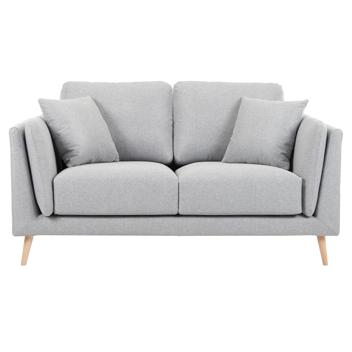 Canapé design 2 places en tissu gris clair VOGUE vue1
