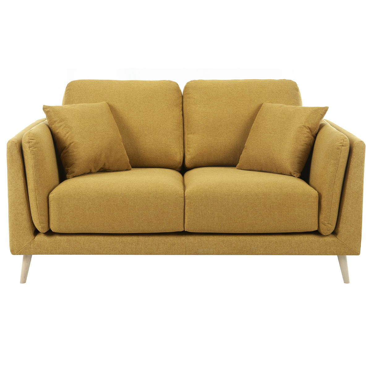Canapé design 2 places en tissu jaune cumin VOGUE vue1