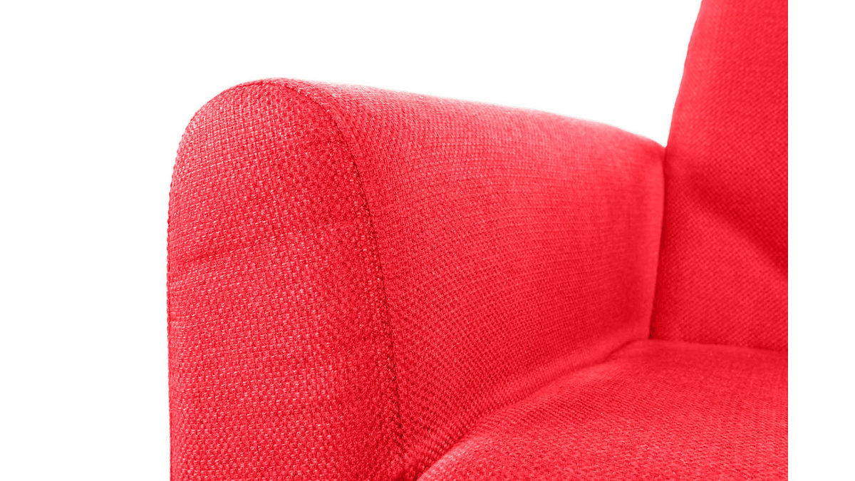 Canapé design 2 places en tissu rouge et acier chromé PURE