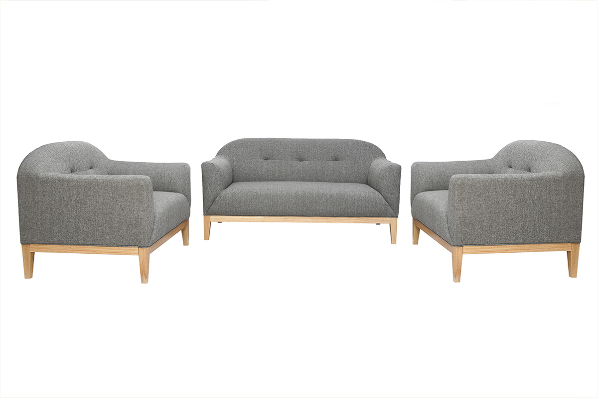 Canap design 2 places gris MARY