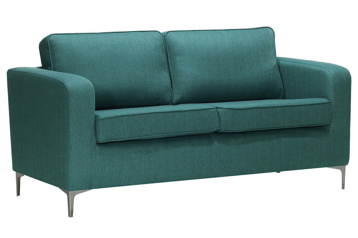 Canap design 3 places bleu canard HARRY