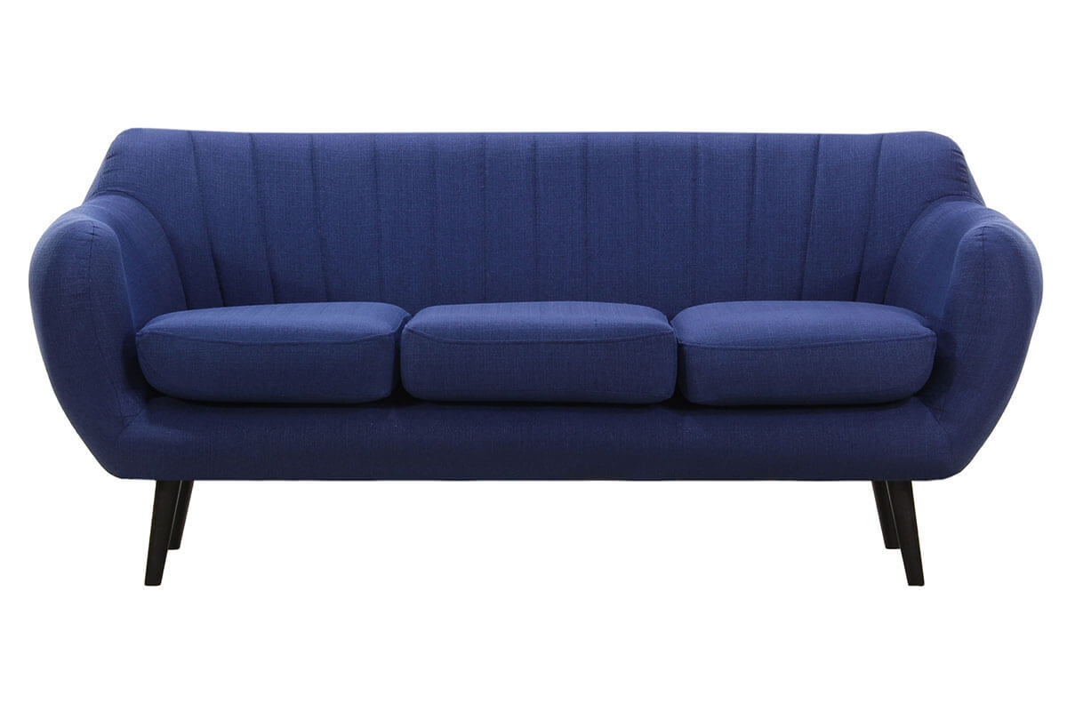 Canap� design 3 places en tissu bleu roi RICHIE