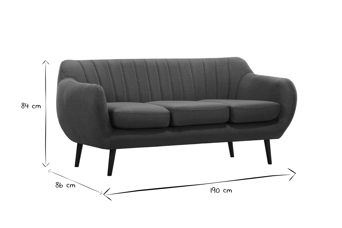 Canap� design 3 places en tissu bleu roi RICHIE