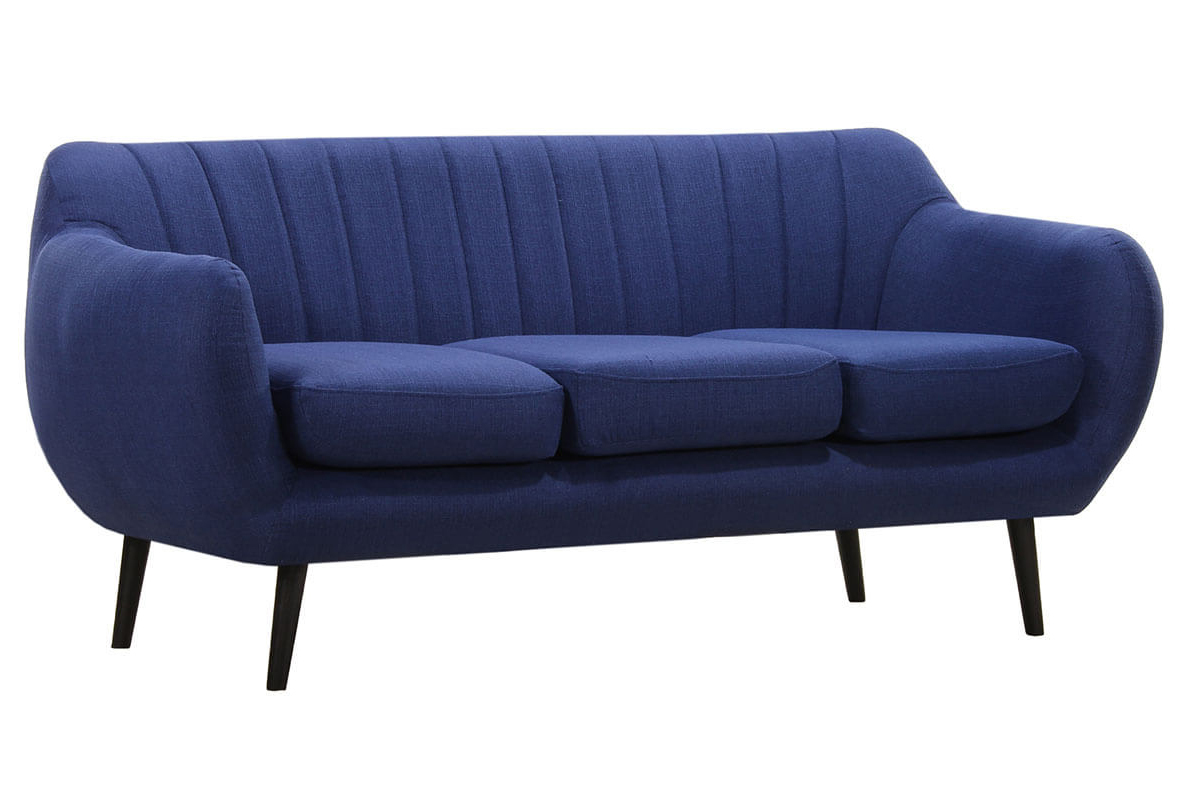 Canap� design 3 places en tissu bleu roi RICHIE