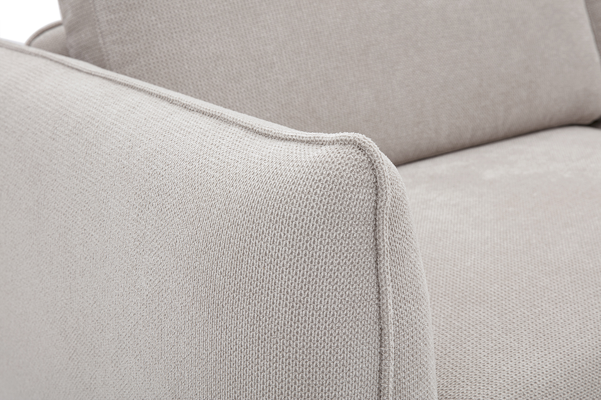 Dtail du tissu chenille beige du canap 3 places TODD.