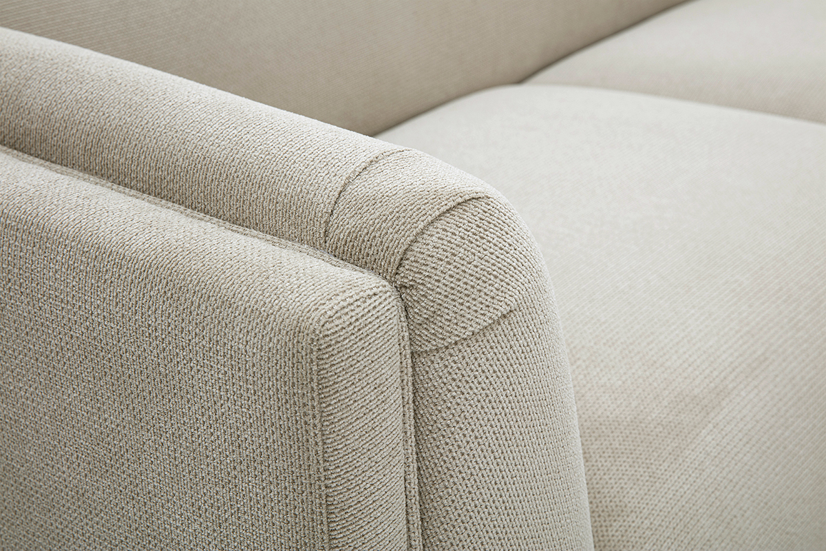 Dtail du tissu chenille textur beige du canap HOSBO.