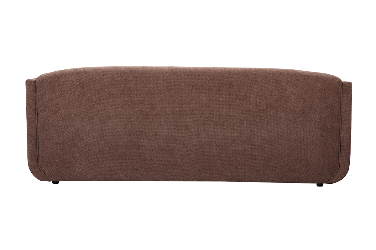 Dos d'un canap� 3 places en tissu chenille terre br�l�e.