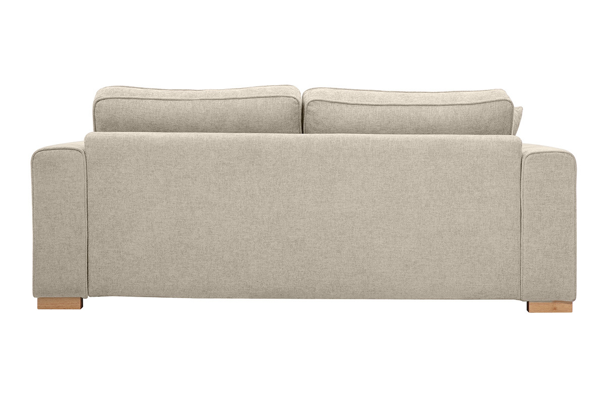 Canap 3 places en tissu effet velours textur beige
