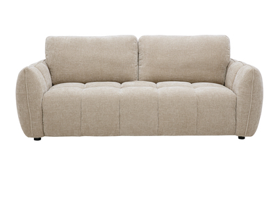 Canap&eacute; design 3 places en tissu effet velours textur&eacute; taupe WONDER