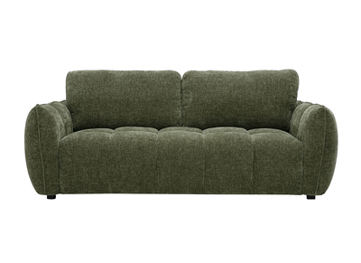 Canap&eacute; design 3 places en tissu effet velours textur&eacute; vert kaki WONDER