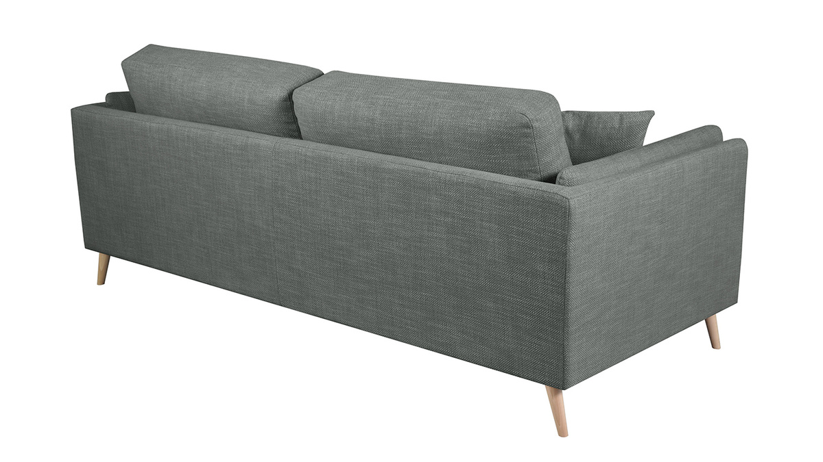 Canapé design 3 places en tissu gris anthracite VOGUE