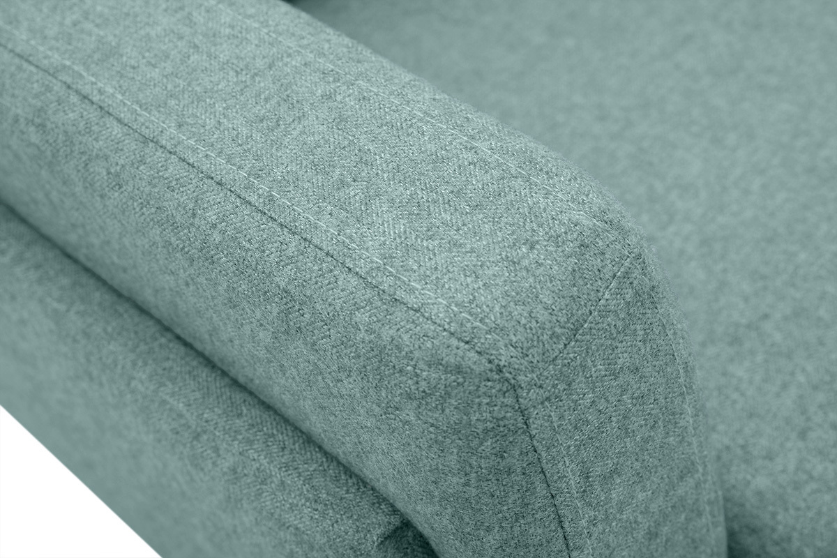 Canap design 3 places en tissu vert de gris et mtal noir MOSCO