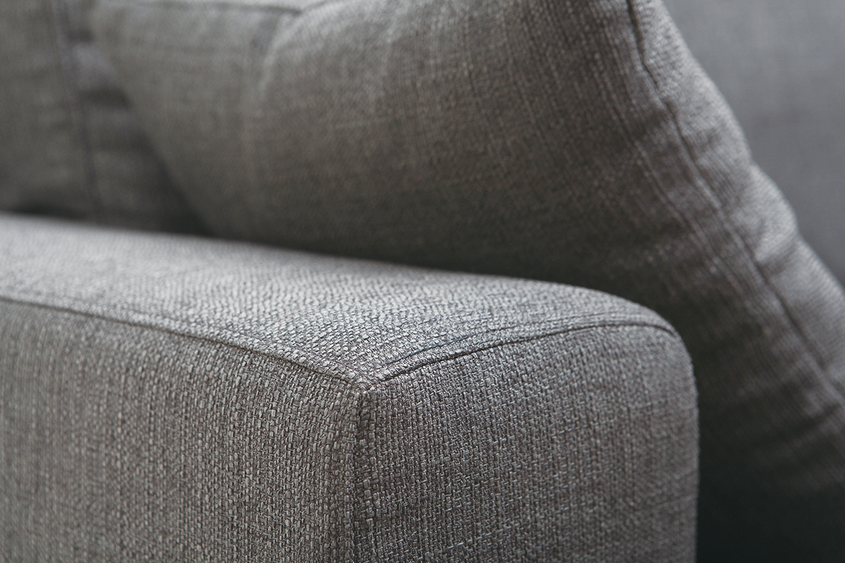 Canap design 3 places tissu gris fonc BOMEN