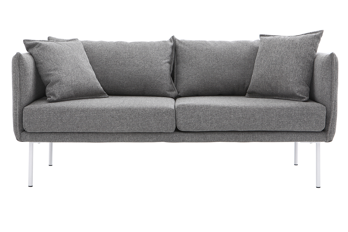 Canap� design contemporain 3 places gris clair MATHIS