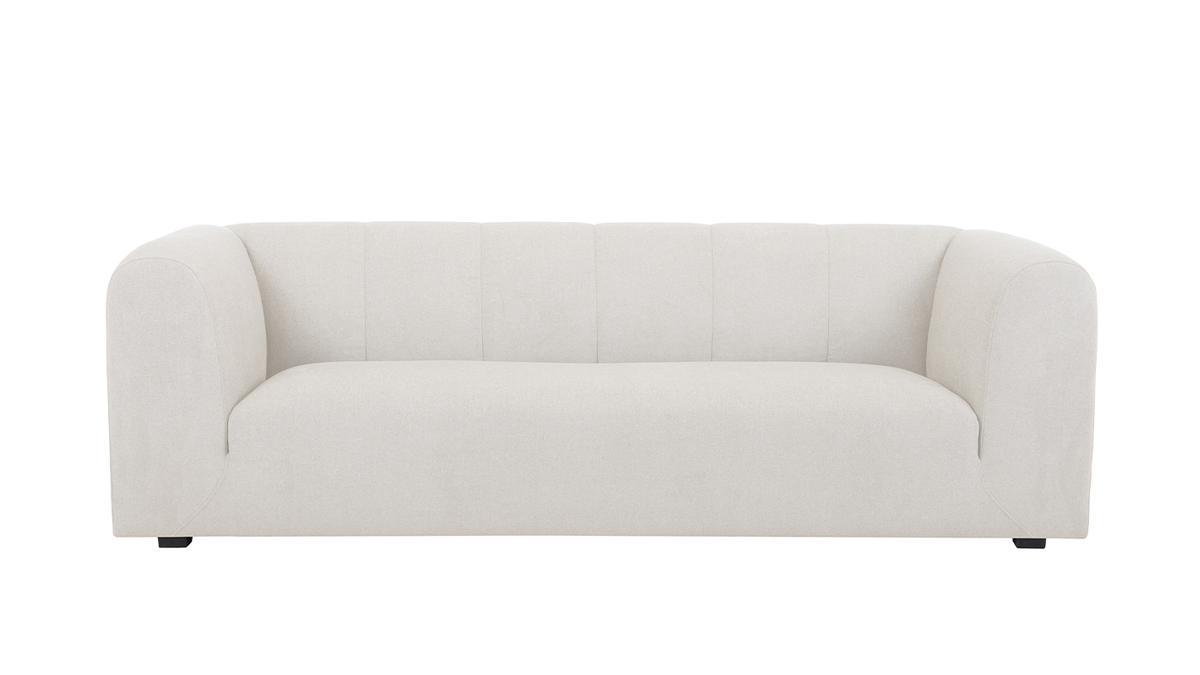 Canapé design en tissu beige 3-4 places OLIVEIRO