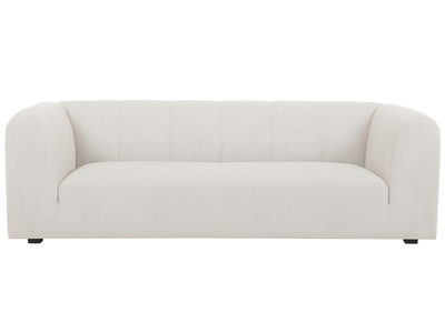 Canapé design en tissu effet velours beige 3-4 places OLIVEIRO