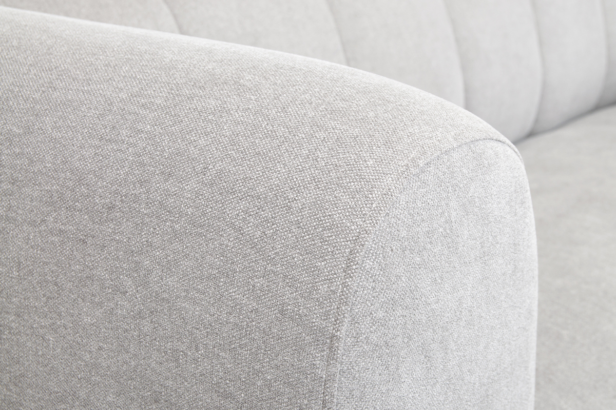 Canap� design en tissu effet velours textur� gris 3-4 places OLIVEIRO