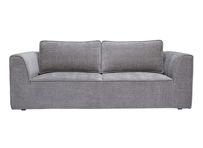 Canap&eacute; design en tissu effet velours textur&eacute; gris 3 places GRAMMY