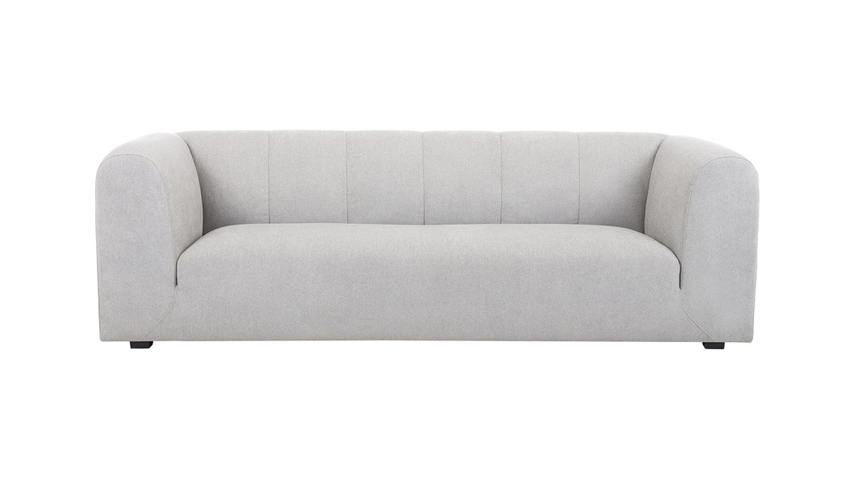 Canapé design en tissu gris 3-4 places OLIVEIRO