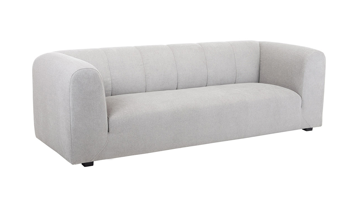 Canapé design en tissu gris 3-4 places OLIVEIRO