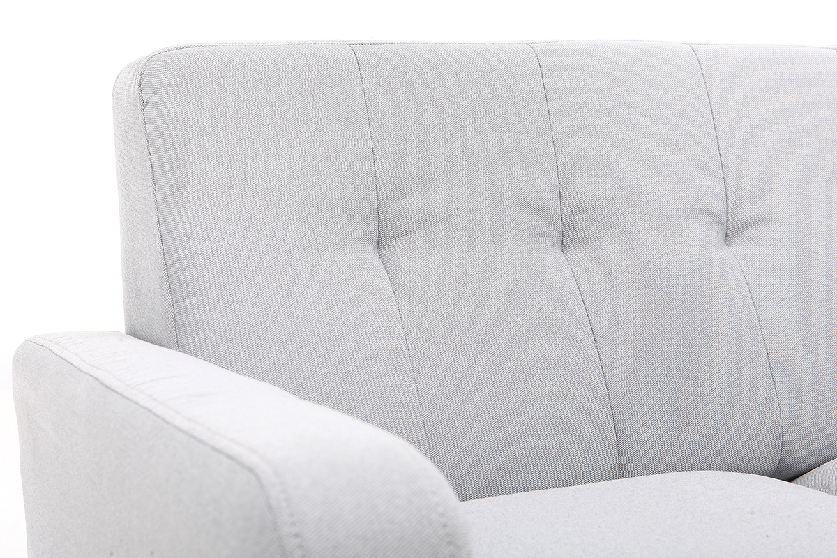 Canap design scandinave tissu gris clair 3 places LUNA