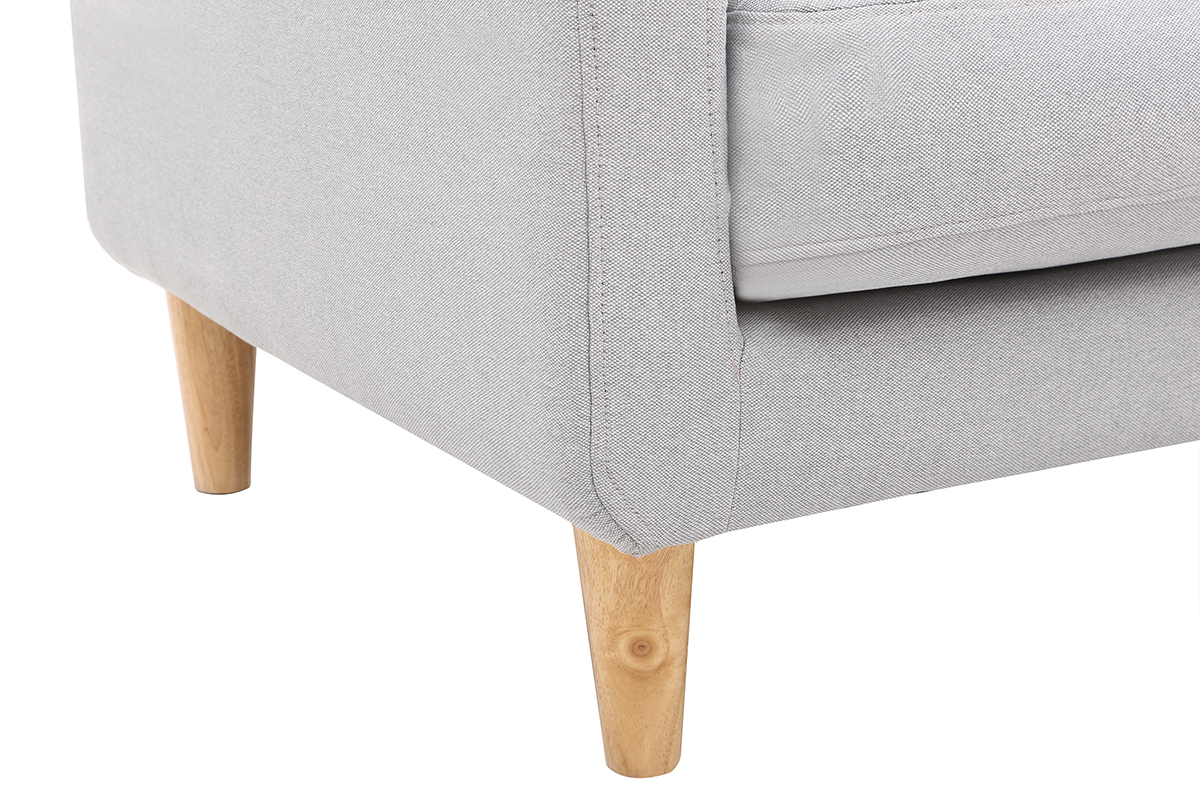 Canap design scandinave tissu gris clair 3 places LUNA