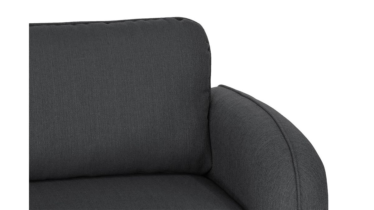 Canapé design tissu gris foncé 3 places SIDI