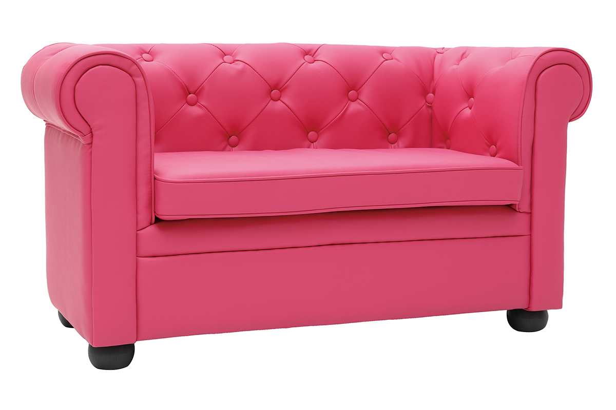 Canap� enfant 2 places rose  -  BABY CHESTERFIELD
