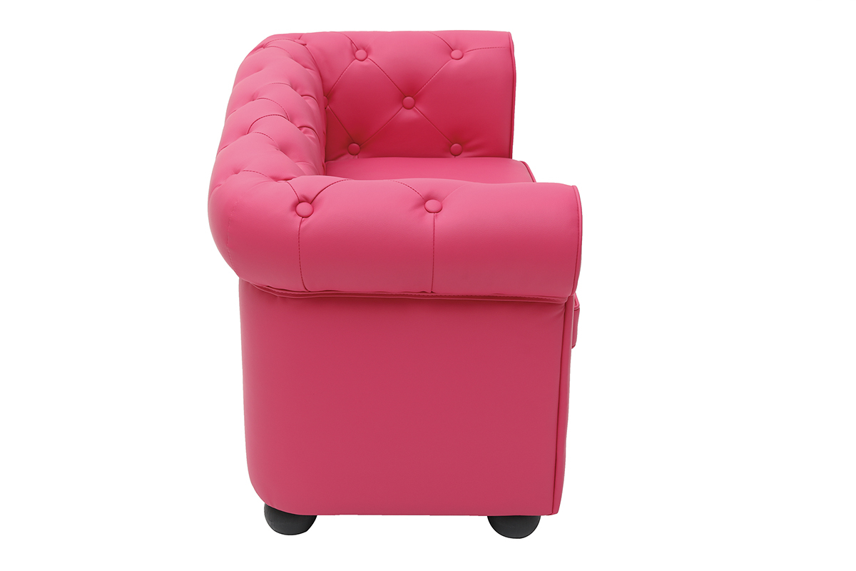 Canap� enfant 2 places rose  -  BABY CHESTERFIELD
