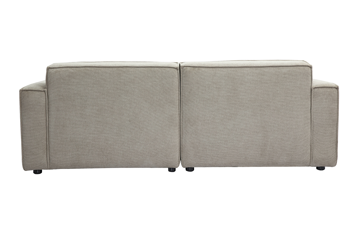 Canap modulable 3 places en tissu effet velours textur beige SPLIT