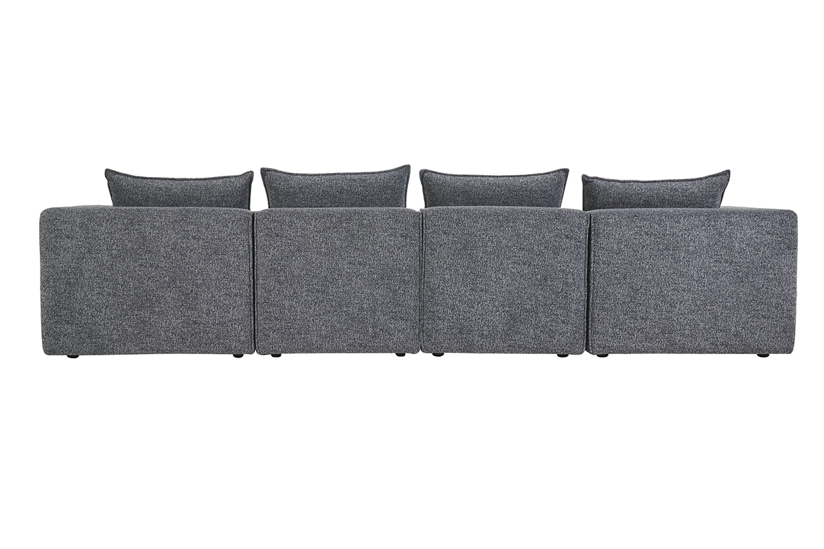 Canap modulable 5 places en tissu chin gris fonc KERRY