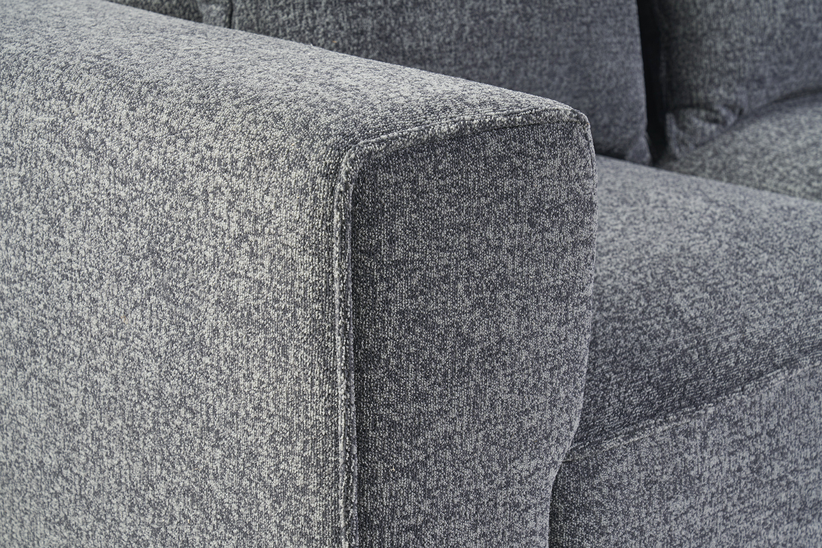 Canap modulable 5 places en tissu chin gris fonc KERRY