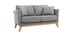 Canap&eacute; scandinave 2 places d&eacute;houssable gris clair et bois OSLO