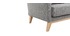 Canap&eacute; scandinave 2 places d&eacute;houssable gris clair et bois OSLO